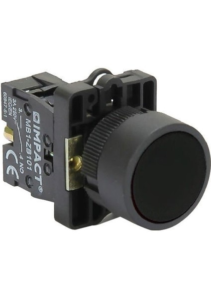 22mm Yaylı Buton Siyah NO MB3-EA210