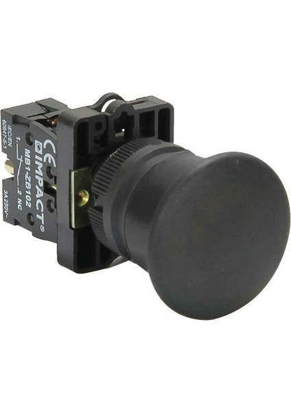 22mm Mantar Buton Siyah NO MB3-EC210