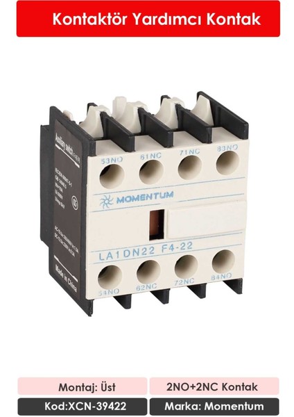 Kontaktör Yardımcı Kontak Üst 2NO+2NC XCN-39422 fiyatları