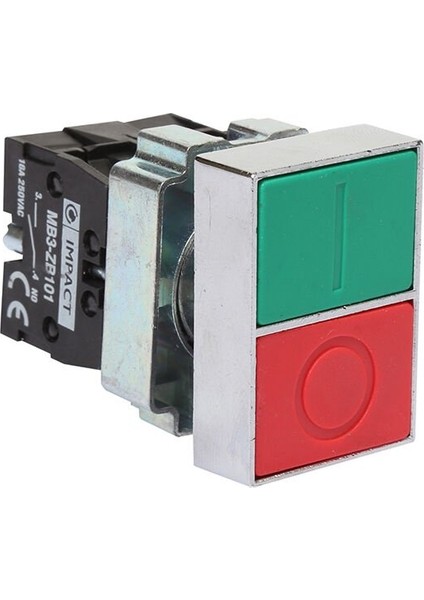 22mm İkiz Buton Kırmızı-Yeşil NO+NC MB3-BA845