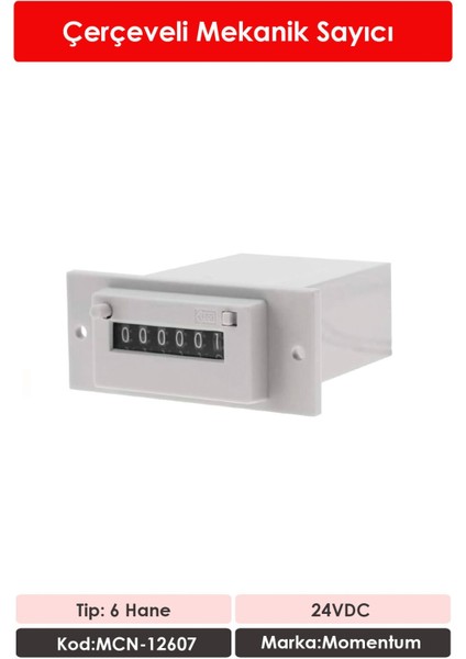 Mekanik Sayıcı Resetli 6 Hane 24VDC MCN-12607 fiyatları