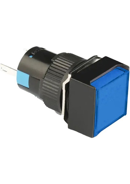 D16 Işıklı Buton 24V Yaylı 2CO Kare Mavi MBT-27262