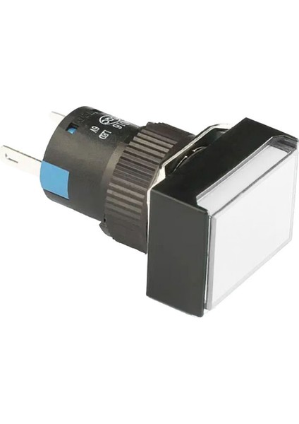 D16 Işıklı Buton 24V Yaylı 2CO Dörtgen Beyaz MBT-27312