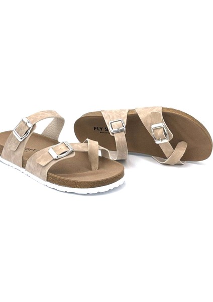 Fly Soft Baş Parmak S042 Kadın Terlik Bej fiyatları