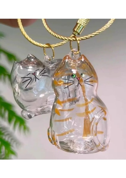 Şeffaf Kedi Tüyü Saklama Kapsülü Gashapon Kedi Tüyü Anı Hediyesi Kedisever Anahtarlık Aksesuar