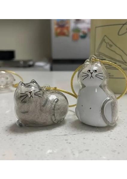 Şeffaf Kedi Tüyü Saklama Kapsülü Gashapon Kedi Tüyü Anı Hediyesi Kedisever Anahtarlık Aksesuar
