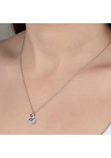 Swarovski Taşlı Gümüş Kuğu Bayan Kolye fiyatları