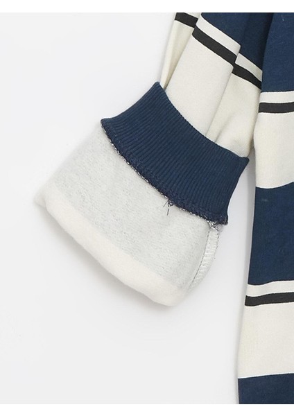 Bisiklet Yaka Uzun Kollu Çizgili Erkek Çocuk Sweatshirt fiyatları