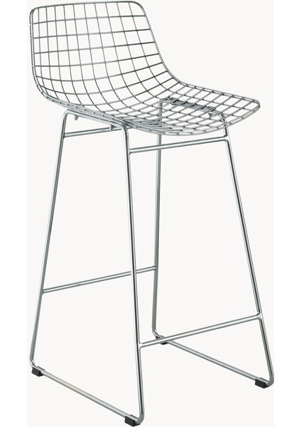 Wire Metal Tezgah Taburesi – Siyah, Endüstriyel Tasarım