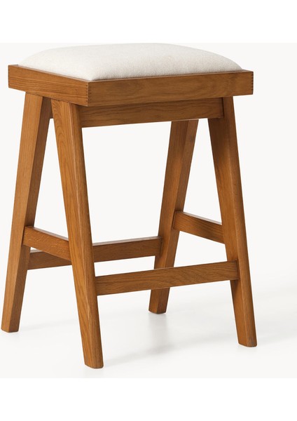 Sissi Döşemeli Bar Taburesi - Greige, Modern Tasarım