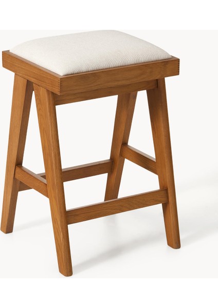 Sissi Döşemeli Bar Taburesi - Greige, Modern Tasarım