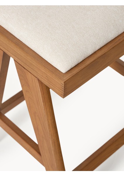 Sissi Döşemeli Bar Taburesi - Greige, Modern Tasarım