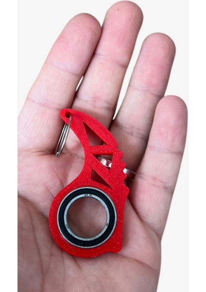 Keyrambit Rulmanlı Kırmızı Dönen Anahtarlık – 1 Adet