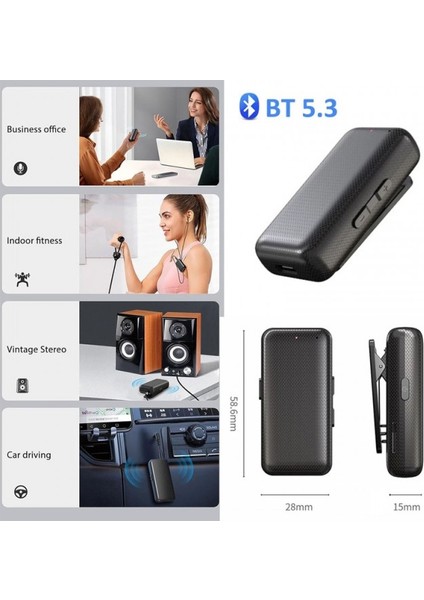 Aux Bluetooth V5.3 Şarjlı Ses Alıcı-Verici Mikro Hafıza Kart Girişli Bluetooth Adapör