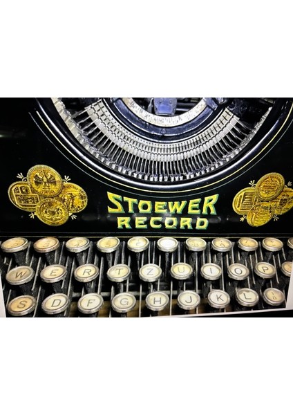 Stower Record 1930’LAR Alman Cam Tuş Daktilo - Sorunsuz Çalışır Durumda
