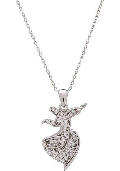 Semazen-Mevlevi Model 925 Ayar Gümüş Kadın Kolye