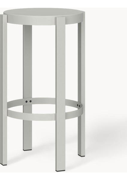Doon Metal Bar Taburesi - Açık Gri, Istiflenebilir Tasarım