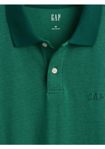 Erkek Koyu Yeşil Gap Logo Piqué Polo Yaka T-Shirt modelleri