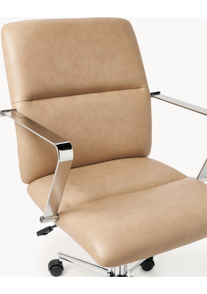 Reto Suni Deri Ofis Sandalyesi - Ayarlanabilir, Gri, Döner