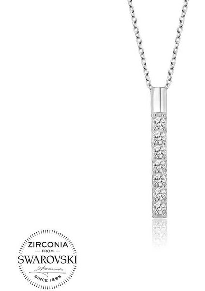 Swarovski Taşlı Gümüş Yeditaş Bayan Kolye