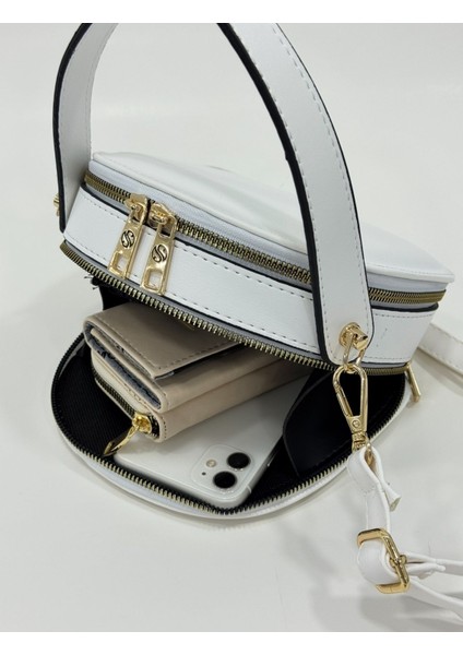 Kadın Gold Aksesuar Ayarlanabilir Çapraz Askılı El ve Omuz Çantası