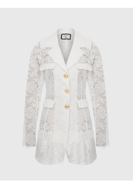 Slania Kadın Ceket Şort Takım Beyaz indirimleri