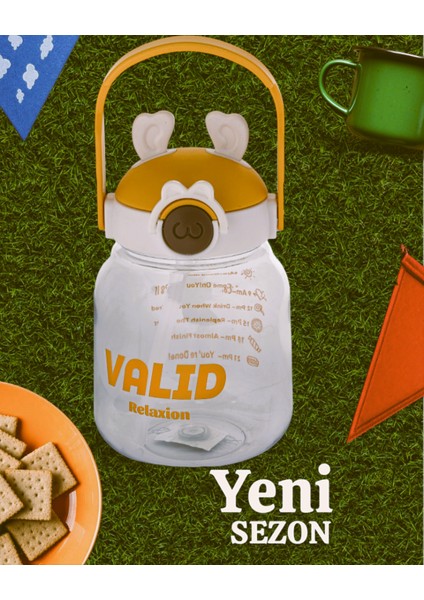 Hediyeli, Ithal Lüx Kulaklı Beyaz -Sarı Matara/suluk 1100 ml (446) fiyatları