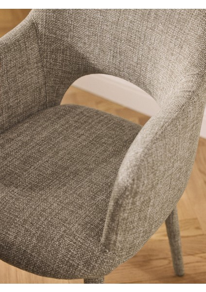 Rachel Kadife Koltuk: Açık Gri, Retro Tarz, Siyah Mat Ayaklar