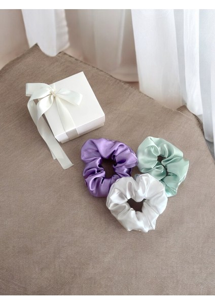Özel Kutuda Lilac Mist Saten Scrunchie 3’lü Set fiyatları