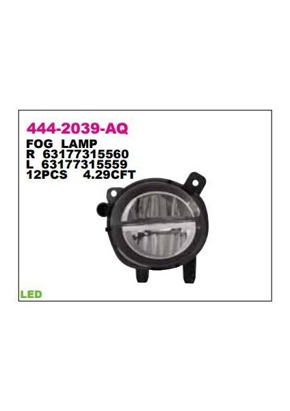 DEPO-444-2039R-AQ - Sıs Farı Bmw F-20/30/32/36 Ledlı Sag