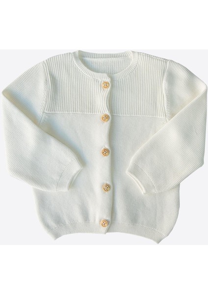 Organik Rosy Triko Hırka Ekru