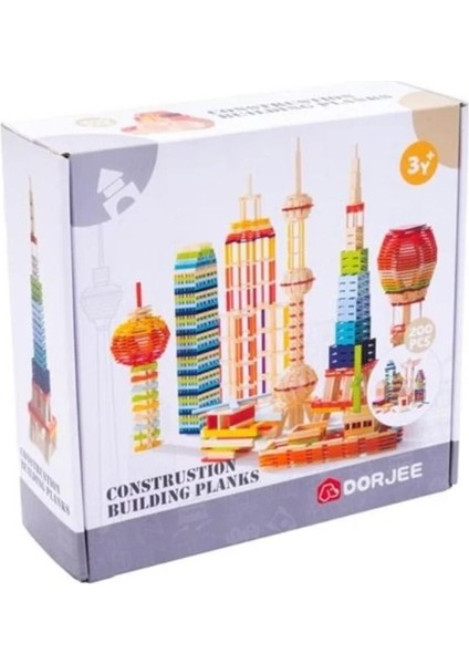 Construction 200 Parça Ahşap Inşaat Blokları