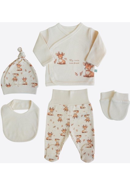 Organik Bambi 5'li Hastane Çıkış Seti Natural