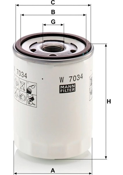 W 7034 - Yağ Filtresi - Mann Fılter fiyatları