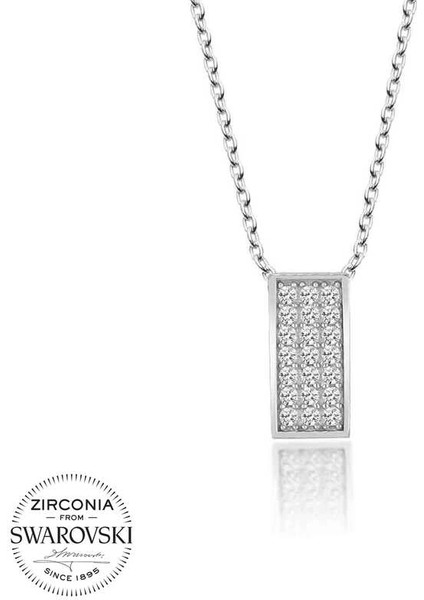 Swarovski Taşlı Gümüş Sırataş Bayan Kolye