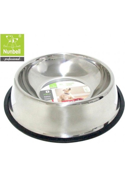 18CM Ekru Çelik Mama Kabı, Sağlam ve Şık Tasarım