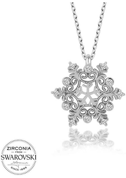 Swarovski Taşlı Gümüş Kartanesi Bayan Kolye