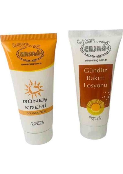 Güneş Krem 50 Faktörlü 100 ml + Gündüz Bakım Losyon Özel Set