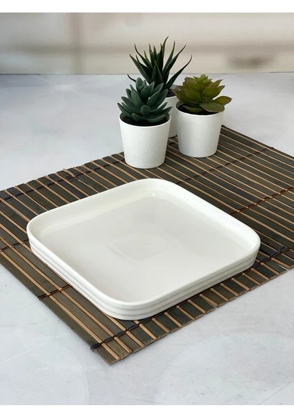 Beyaz Porselen Pasta Tabağı 18,5 cm