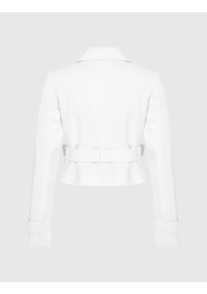 Tomris Krep Ekru Kadın Ceket