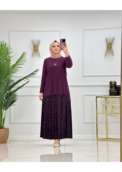 Leopar Desenli Sandy Etekli Takım