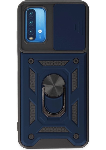 Xiaomi Redmi Note 9 4g Kılıf Pars Lens Yüzüklü Silikon - Lacivert Dsdrn