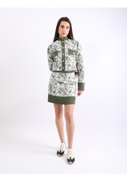 Lalita Yeşil Çiçek Desenli Kadın Ceket modelleri