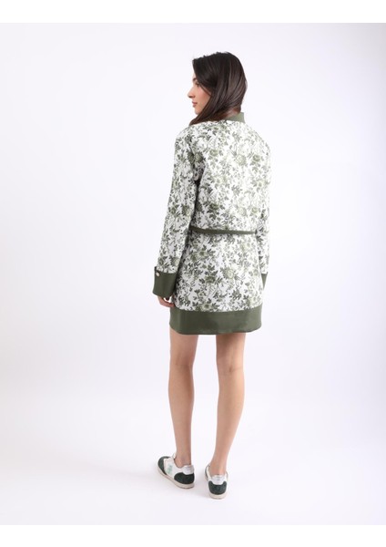 Lalita Yeşil Çiçek Desenli Kadın Ceket fırsatları