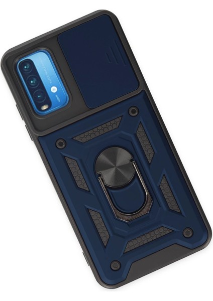Xiaomi Redmi Note 9 4g Kılıf Pars Lens Yüzüklü Silikon - Lacivert Dsdrn