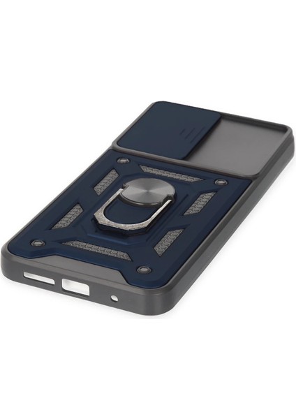 Xiaomi Redmi Note 9 4g Kılıf Pars Lens Yüzüklü Silikon - Lacivert Dsdrn