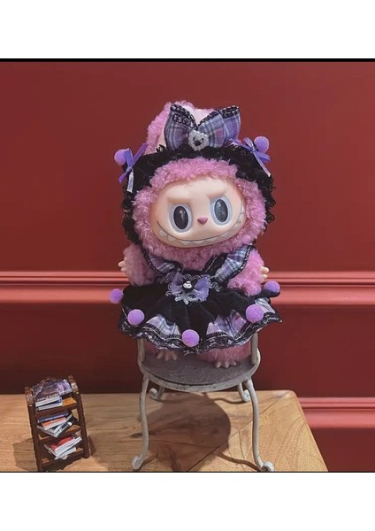 Labubu Bebek Kıyafetleri (Kuromi Ponponlu Desenli) 15-17 cm Bebekler Için Sadece Kıyafet modelleri