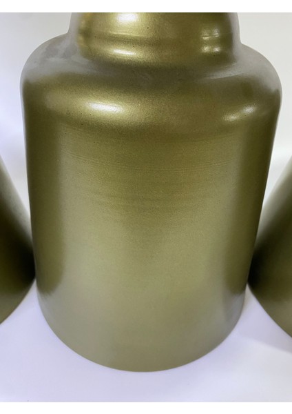 Tesla Gold Eskitme 18MM Traverten 3'lü Yan Sehpa 47- 52-57CM