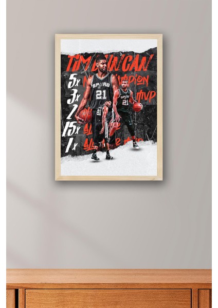 Tim Duncan Çerçeveli Tablo - Basketbol Nba Posteri Tablo fiyatları