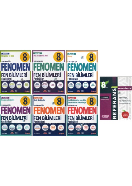 Fenomen 8.sınıf Fen Fasiküleri+Newton Referans Fen Bilimleri (7 Kitap)
